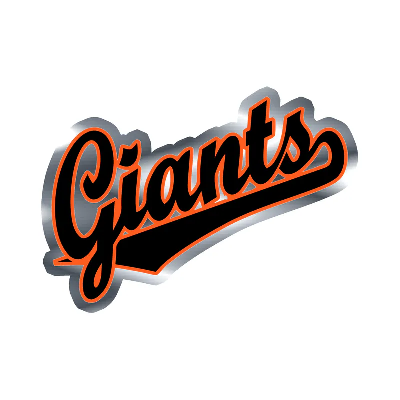 San Francisco Giants - Giants Slanted - Silver Chrome Vinyl Sticker - Custom Size