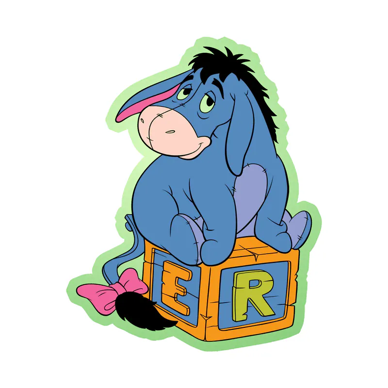 Winnie The Pooh - Eeyore - Glow in the Dark Vinyl Sticker - Custom Size