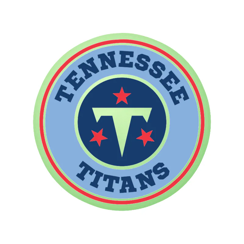 Tennessee Titans - Blue and Red Circle - Glow in the Dark Vinyl Sticker - Custom Size