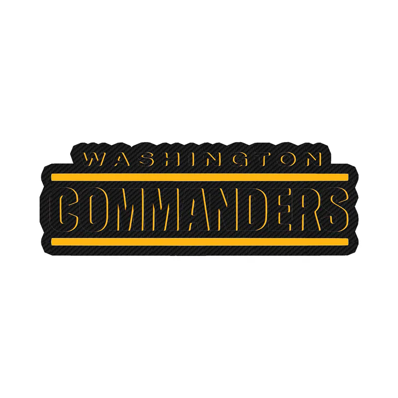 Washington Commanders -Burgundy Words- Carbon Fiber Vinyl Sticker - Custom Size