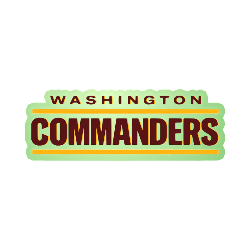 Washington Commanders -Burgundy Words- Glow in the Dark Vinyl Sticker - Custom Size