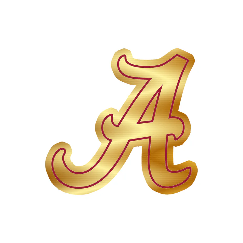 Alabama Crimson Tide - Image 22 - Gold Chrome Vinyl Decal - Custom Size