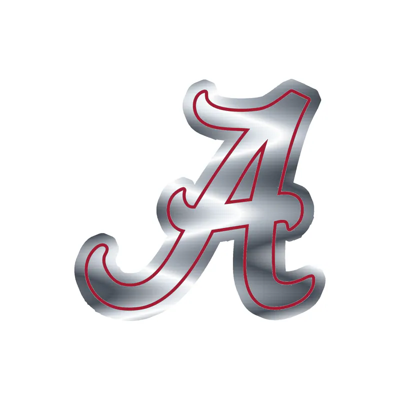 Alabama Crimson Tide - Image 22 - Silver Chrome Vinyl Decal - Custom Size