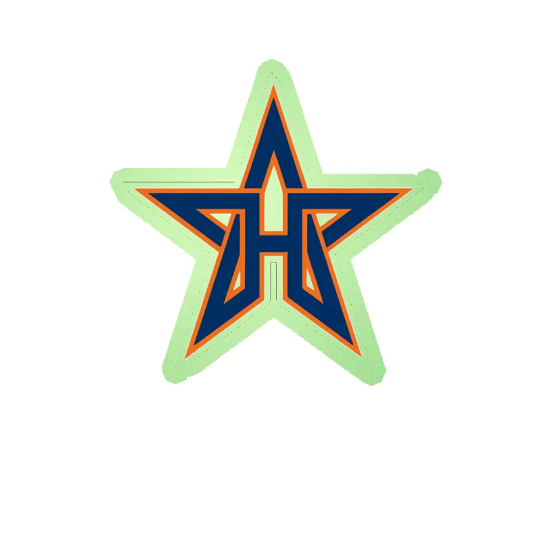 Houston Astros - Star - Glow in the Dark Vinyl Sticker - Custom Size