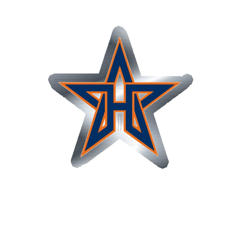 Houston Astros - Star - Silver Chrome Vinyl Sticker - Custom Size