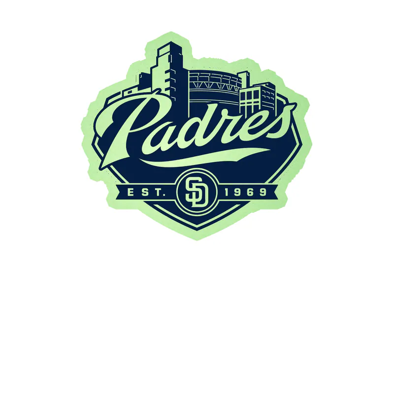 San Diego Padres - City EST. 1969 - Glow in the Dark Vinyl Sticker - Custom Size
