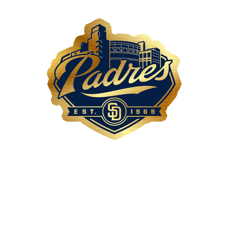 San Diego Padres - City EST. 1969 - Gold Chrome Vinyl Sticker - Custom Size