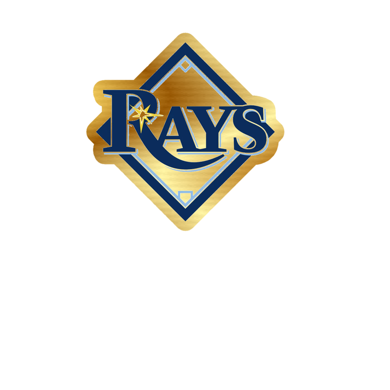 Tampa Bay Rays - Plate With Rays - Gold Chrome Vinyl Sticker - Custom Size