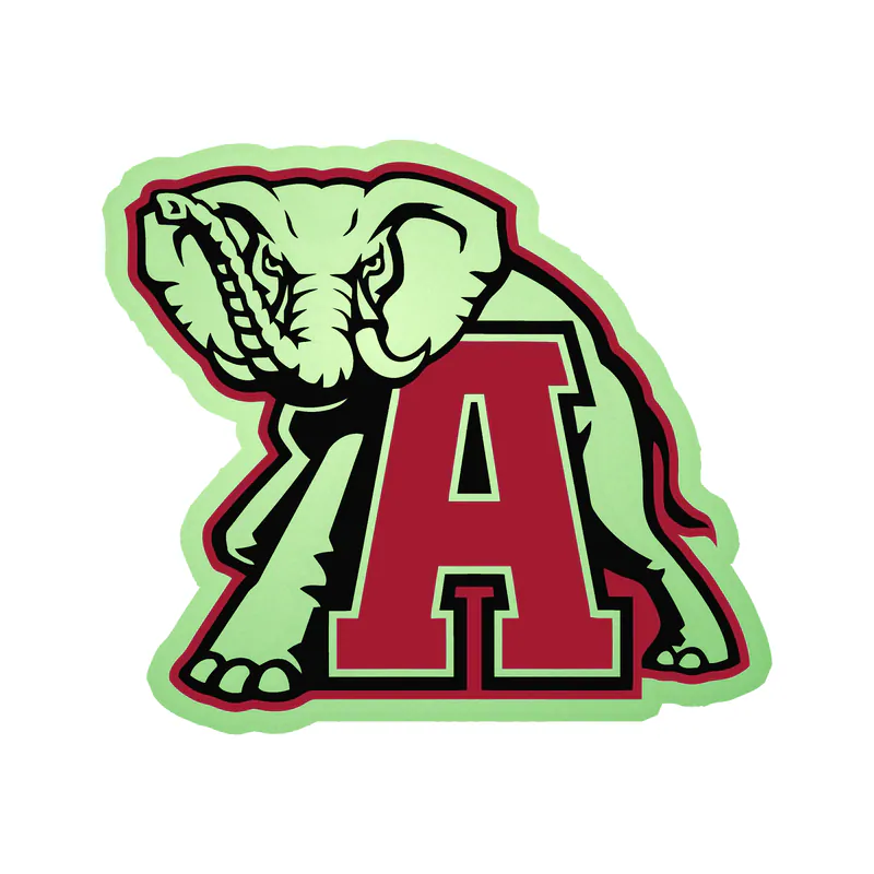 Alabama Crimson Tide - Image 2 - Glow in the Dark Vinyl Decal - Custom Size