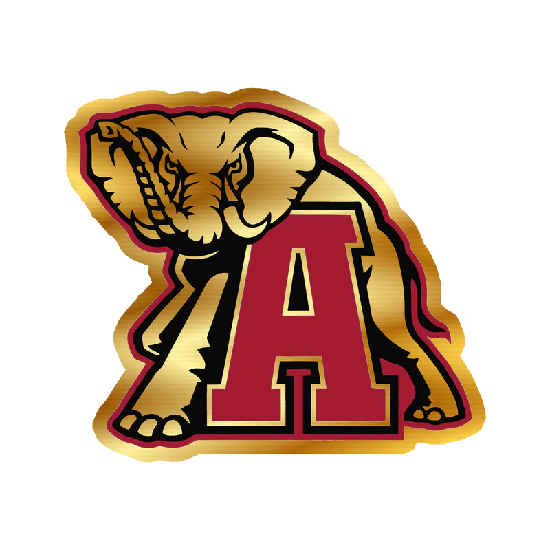 Alabama Crimson Tide - Image 2 - Gold Chrome Vinyl Decal - Custom Size