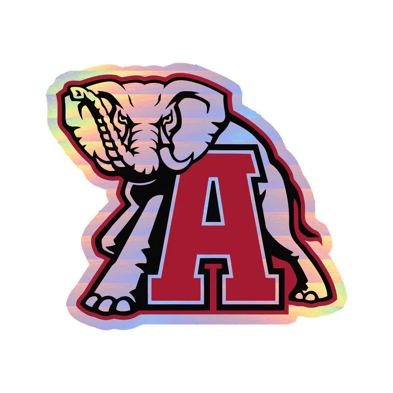 Alabama Crimson Tide - Image 2 - Holographic Vinyl Decal - Custom Size