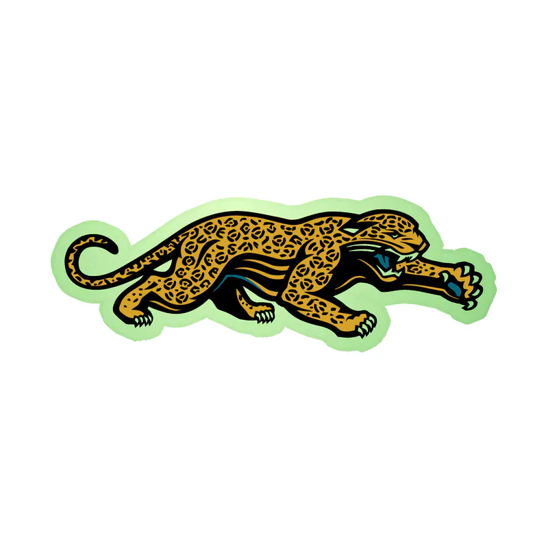 Jacksonville Jaguars - Jaguar - Glow in the Dark Vinyl Sticker - Custom Size