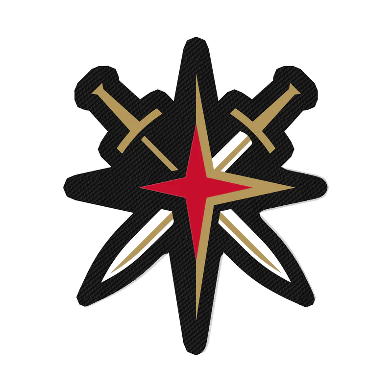 Vegas Golden Knights - Swords Crossed With Star - Carbon Fiber Vinyl Sticker - Custom Size