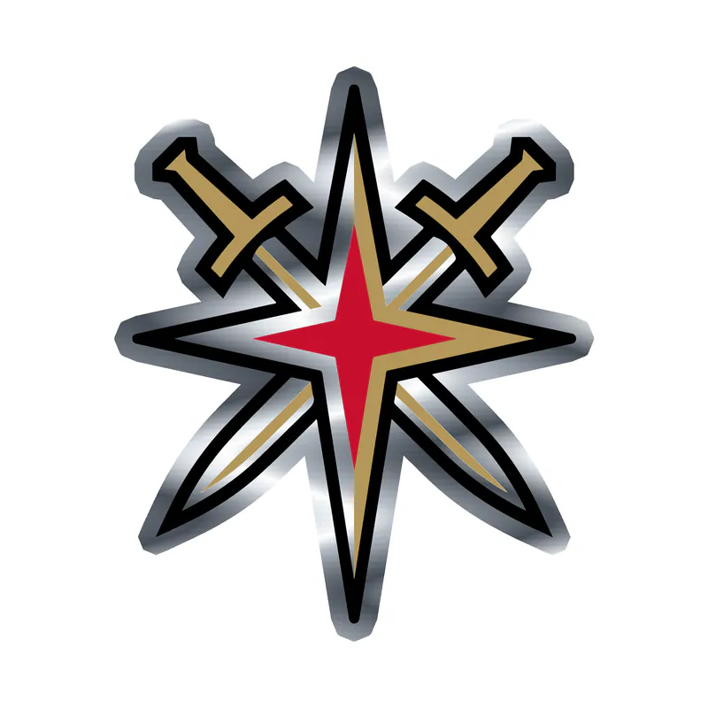 Vegas Golden Knights - Swords Crossed With Star - Silver Chrome Vinyl Sticker - Custom Size