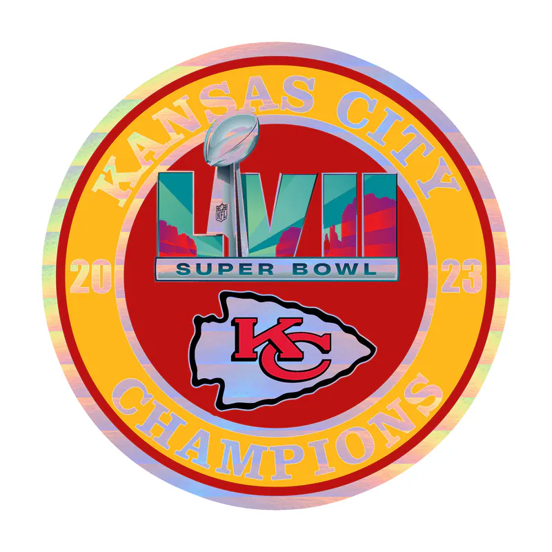Kansas City Chiefs- Superbowl Champions - Image 1 - Holographic Vinyl Sticker - Custom Size
