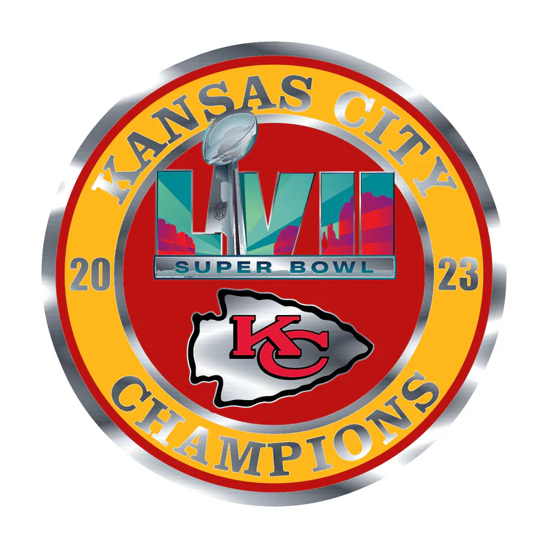 Kansas City Chiefs- Superbowl Champions - Image 1 - Silver Chrome Vinyl Sticker - Custom Size