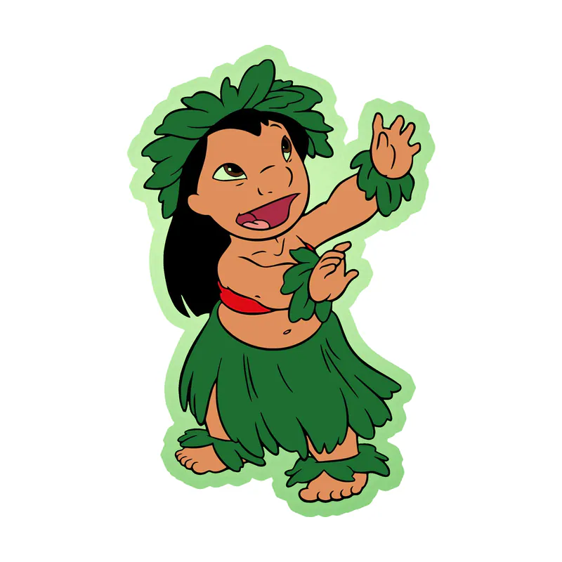 Stitch - Lilo Glow in the Dark Vinyl Sticker - Custom Size