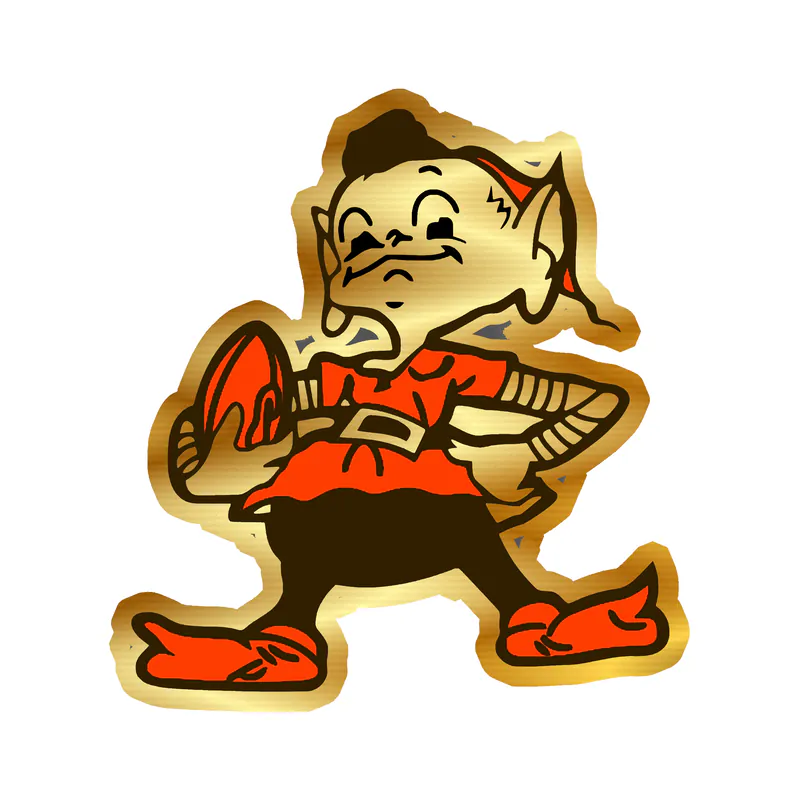 Cleveland Browns - Brownie the Elf - Gold Chrome Vinyl Sticker - Custom Size