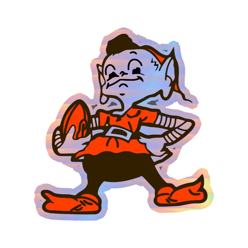 Cleveland Browns - Brownie the Elf - Holographic Vinyl Sticker - Custom Size