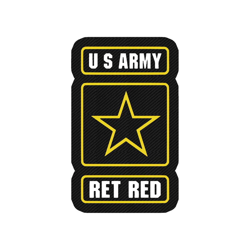 Army Retired Carbon Fiber Vinyl Decal- Custom Size