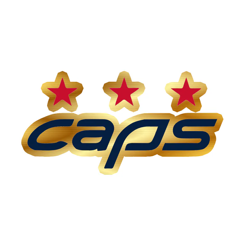 Washington Capitals - Caps - Gold Chrome Vinyl Sticker - Custom Size
