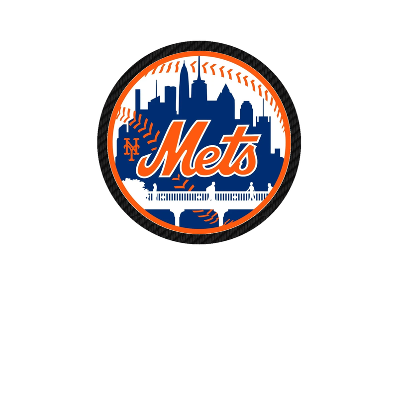 New York Mets - Blue Circle With Train - Carbon Fiber Vinyl Sticker - Custom Size