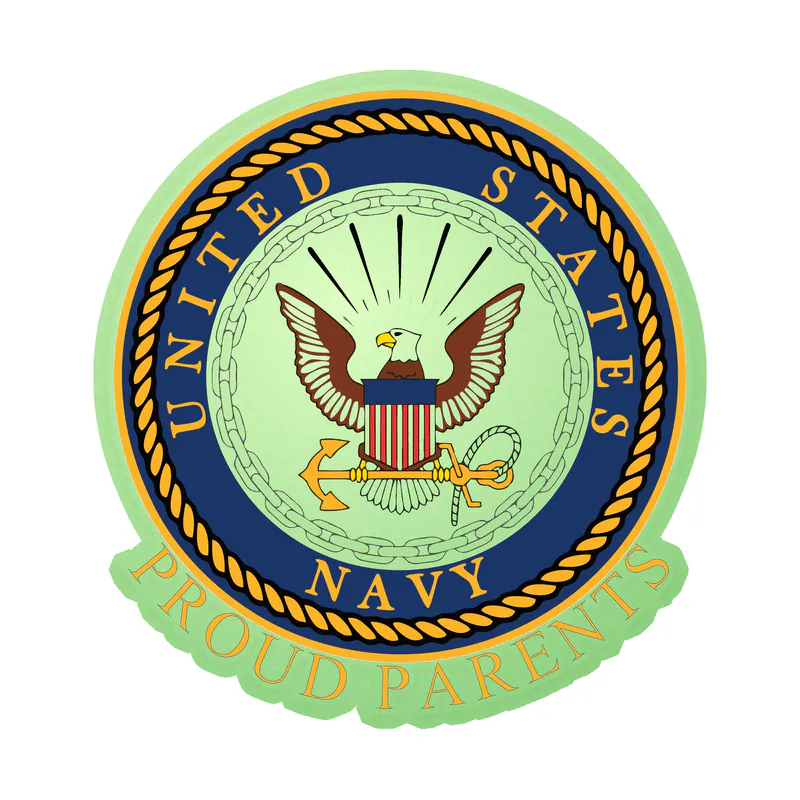 Navy Proud Parents Glow in the Dark Vinyl Decal- Custom Size