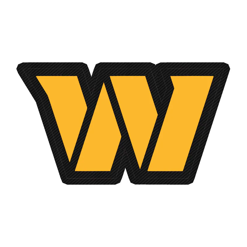 Washington Commanders - Yellow W- Carbon Fiber Vinyl Sticker - Custom Size