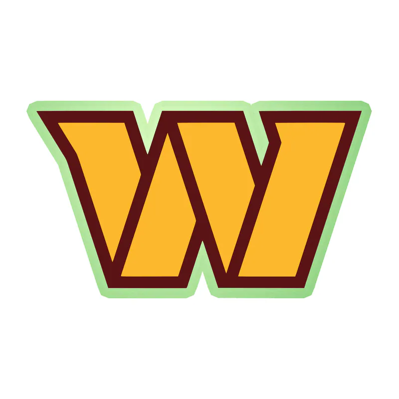 Washington Commanders - Yellow W- Glow in the Dark Vinyl Sticker - Custom Size