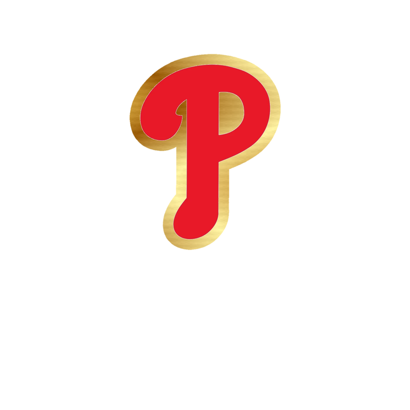 Philadelphia Phillies - Red P - Gold Chrome Vinyl Sticker - Custom Size