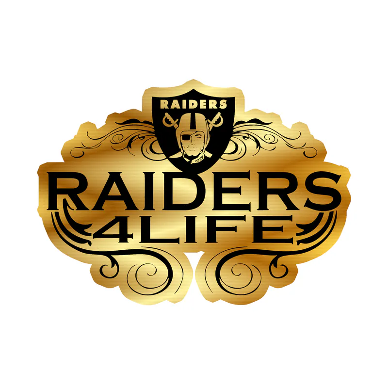 Las Vegas Raiders - Image 17 - Gold Chrome Vinyl Sticker - Custom Size