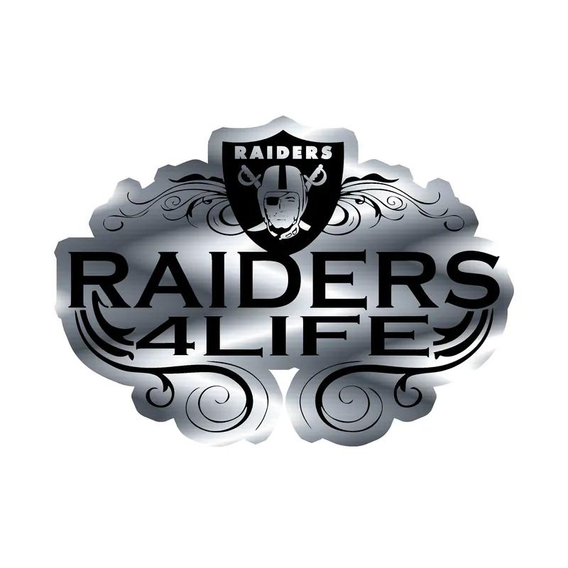 Las Vegas Raiders - Image 17 - Silver Chrome Vinyl Sticker - Custom Size