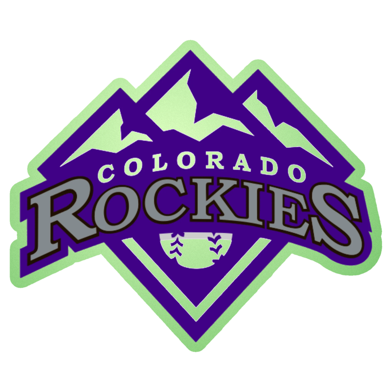 Colorado Rockies - Mountain Plate - Glow in the Dark Vinyl Sticker - Custom Size