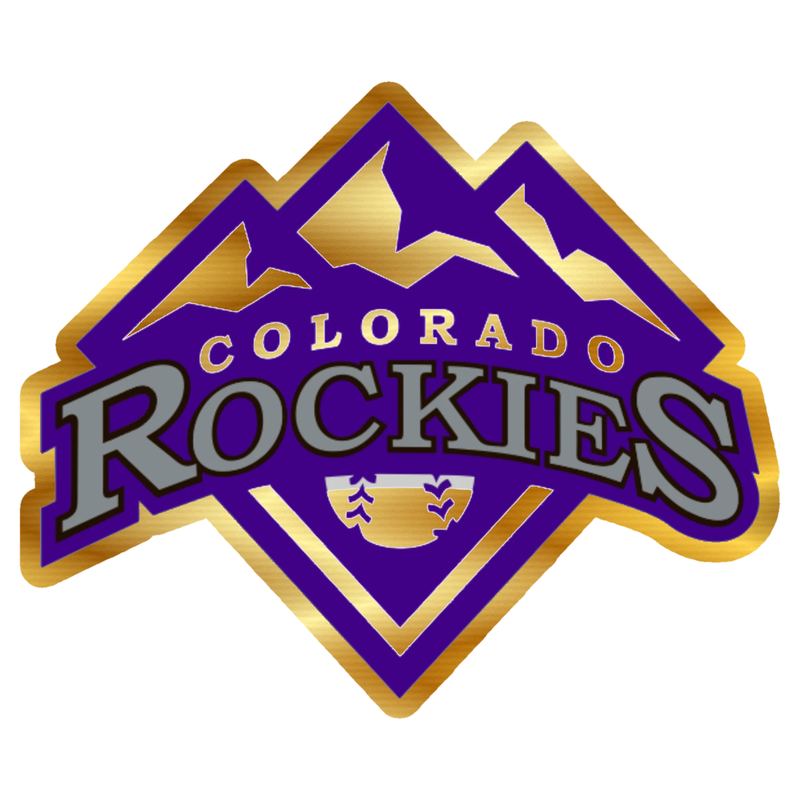 Colorado Rockies - Mountain Plate - Gold Chrome Vinyl Sticker - Custom Size