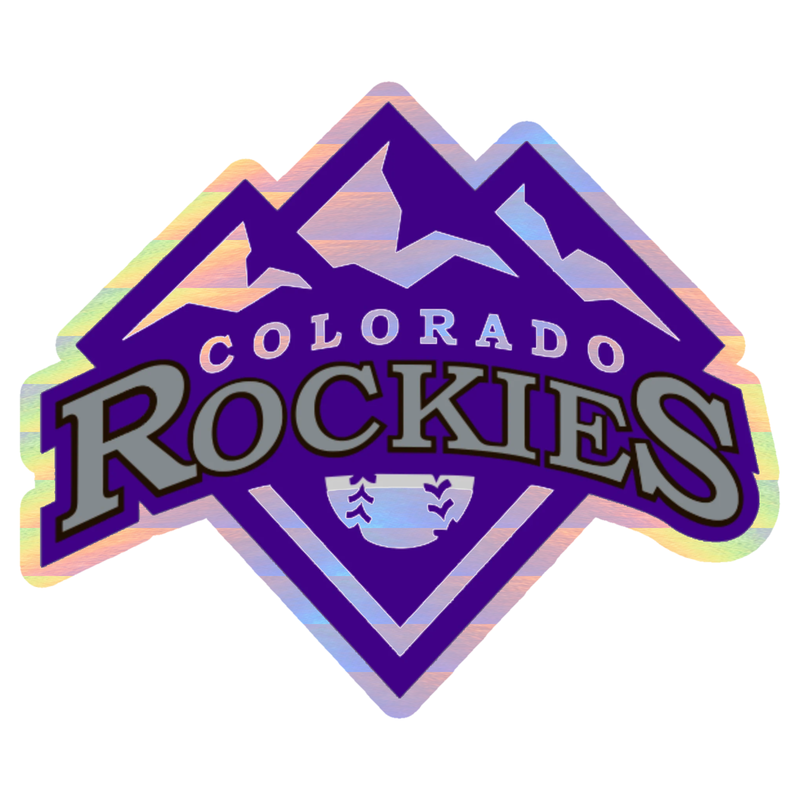 Colorado Rockies - Mountain Plate - Holographic Vinyl Sticker - Custom Size