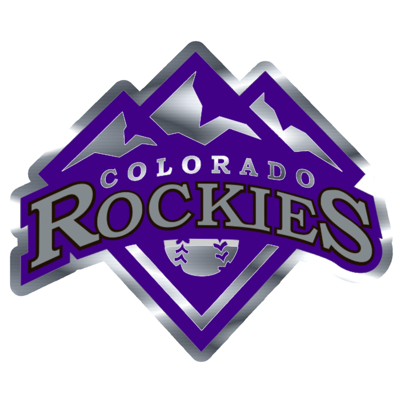 Colorado Rockies - Mountain Plate - Silver Chrome Vinyl Sticker - Custom Size