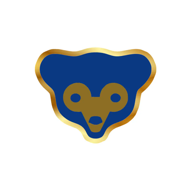 Chicago Cubs - Retro Bear - Gold Chrome Vinyl Sticker - Custom Size