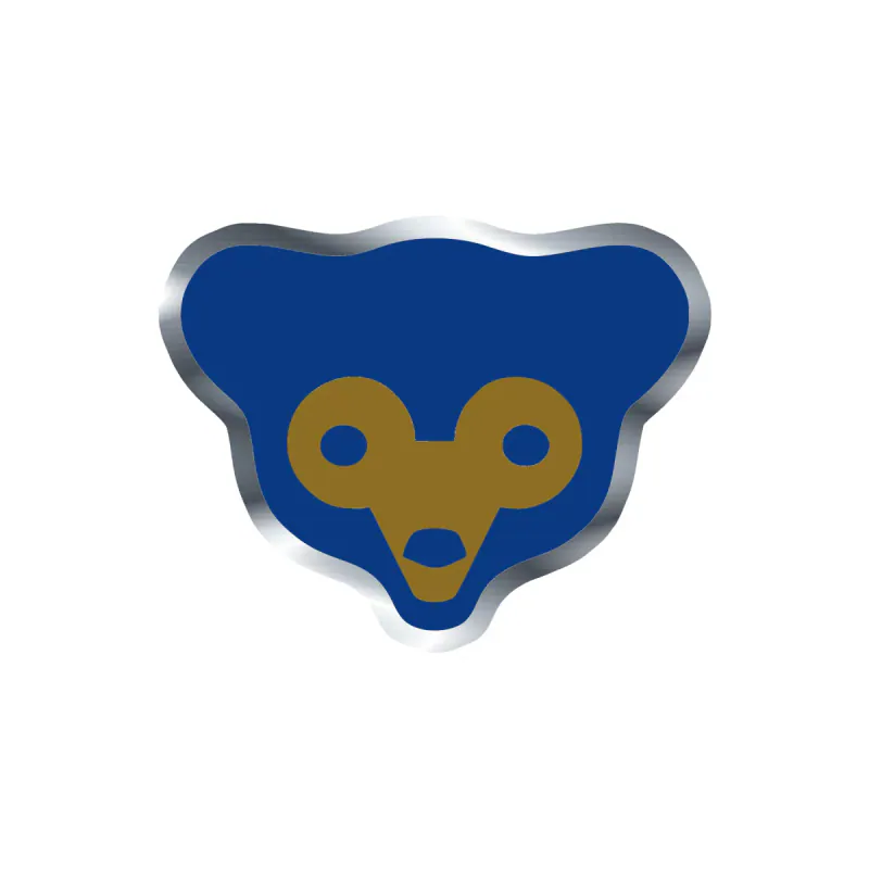Chicago Cubs - Retro Bear - Silver Chrome Vinyl Sticker - Custom Size