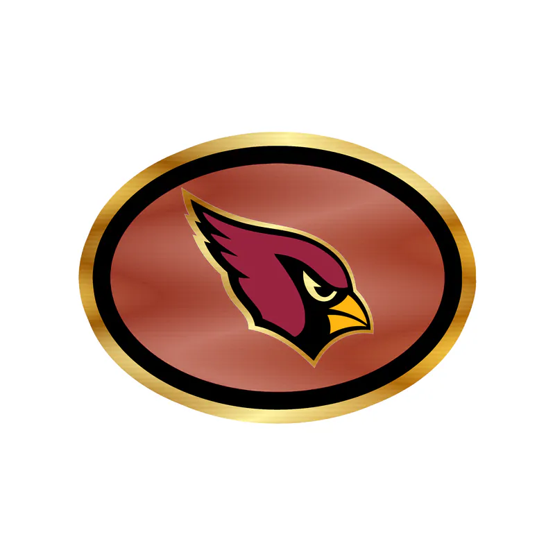 Arizona Cardinals - Head in Oval - Gold Chrome Vinyl Sticker - Custom Size
