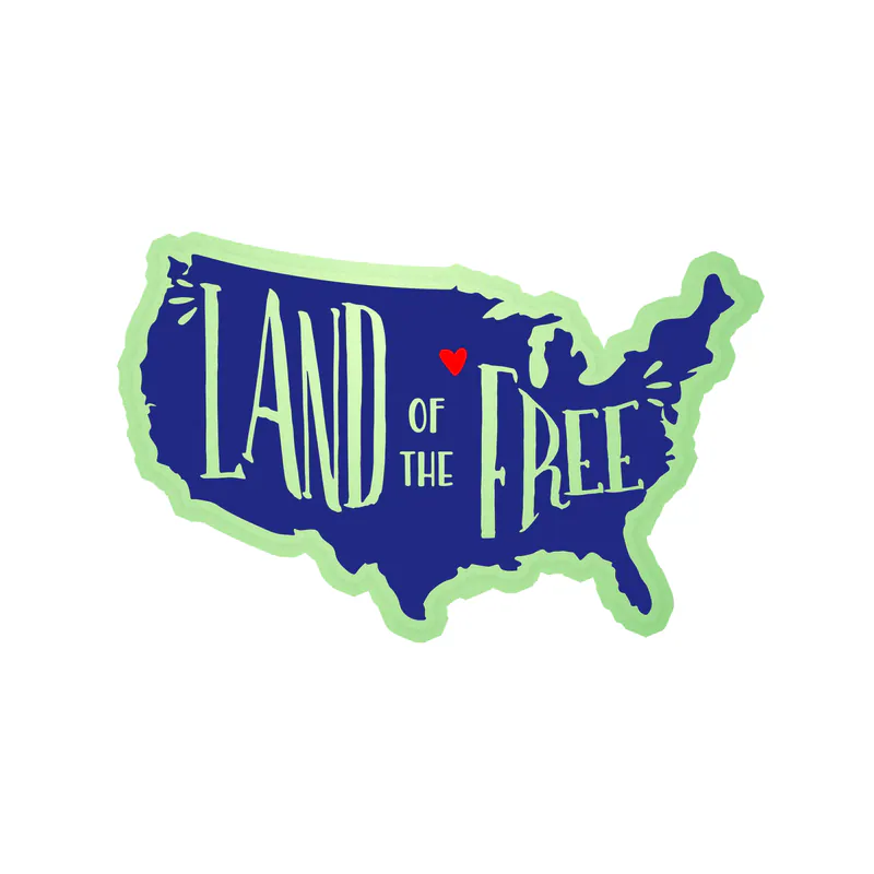 Land of the free Glow in the Dark Vinyl Decal - custom size