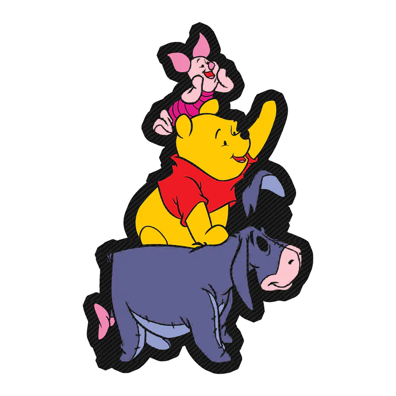 Winnie The Pooh - Friends - Carbon Fiber Vinyl Sticker - Custom Size