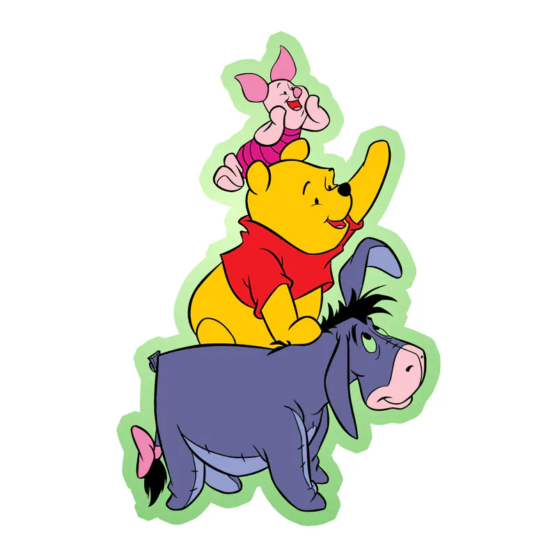 Winnie The Pooh - Friends - Glow in the Dark Vinyl Sticker - Custom Size