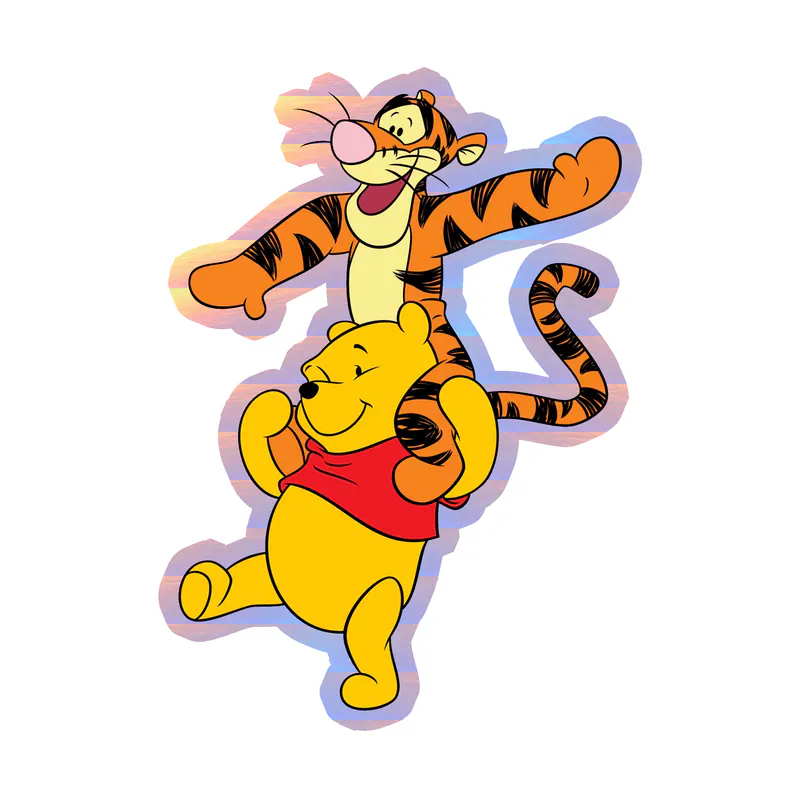 Winnie The Pooh - Pooh and Tigger - Holographic Vinyl Sticker - Custom Size