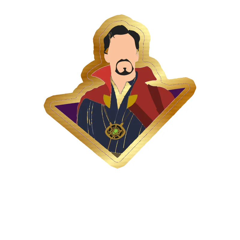Dr Strange - Gold Chrome Vinyl Sticker - Custom Size