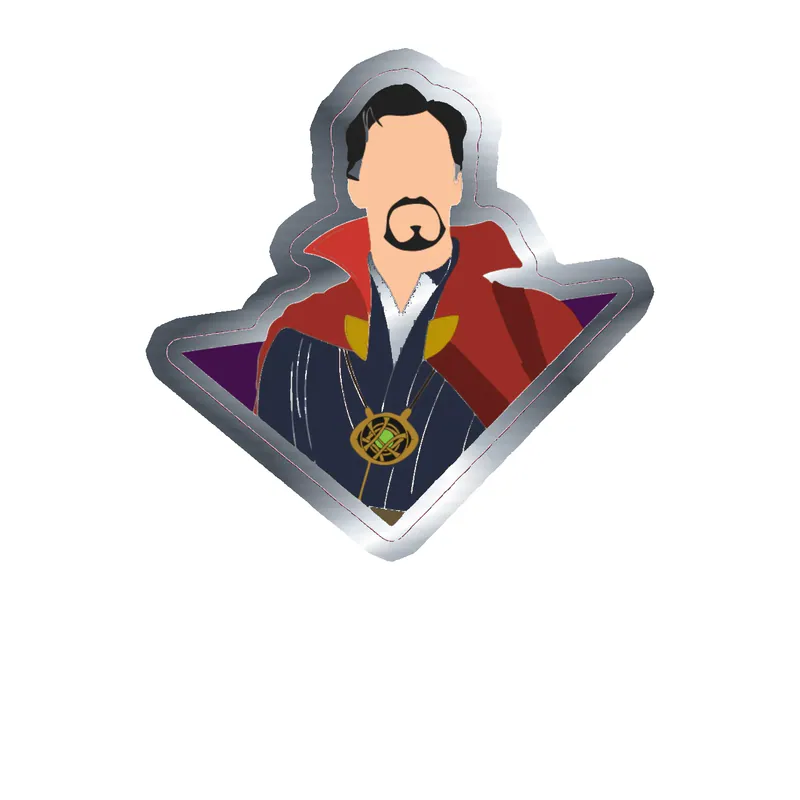 Dr Strange - Silver Chrome Vinyl Sticker - Custom Size