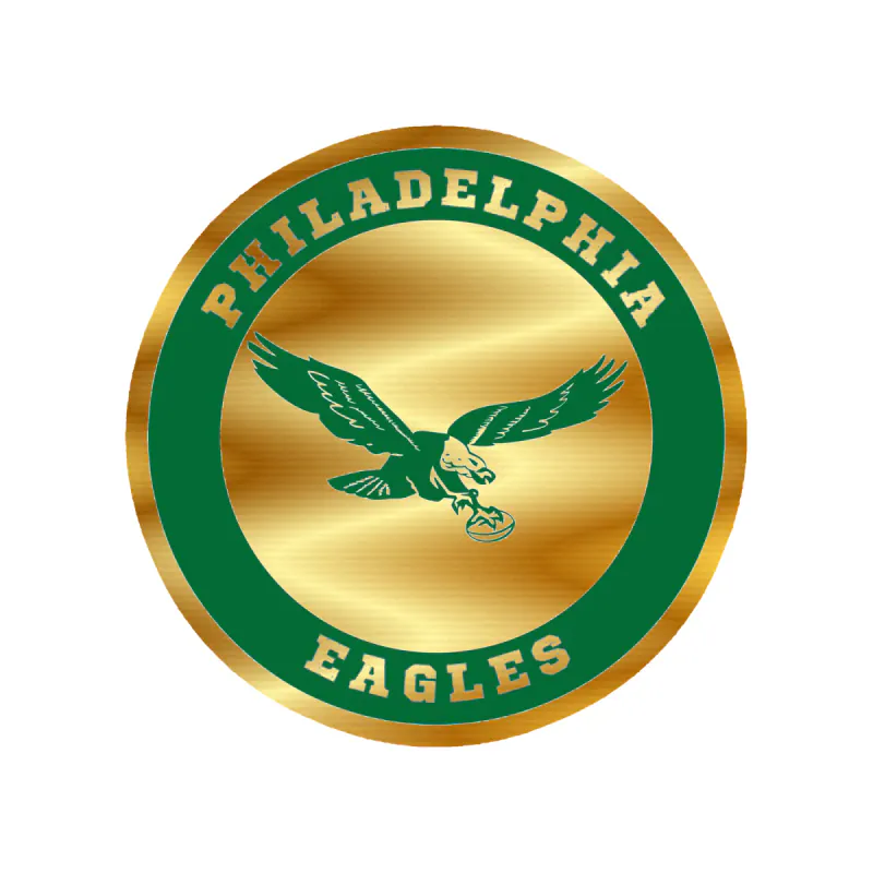 Philadelphia Eagles - Image 11 - Gold Chrome Vinyl Sticker - Custom Size