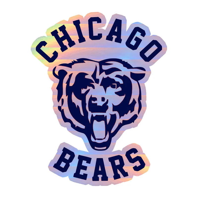 Chicago Bears - Bear Head - Image 5 - Holographic Vinyl Sticker - Custom Size