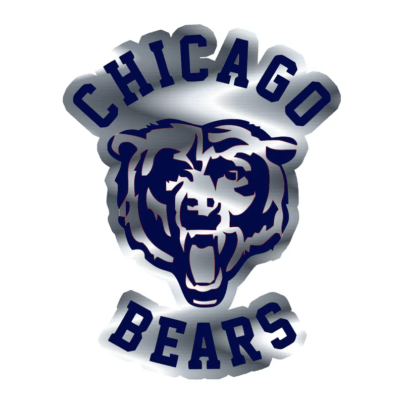 Chicago Bears - Bear Head - Image 5 - Silver Chrome Vinyl Sticker - Custom Size