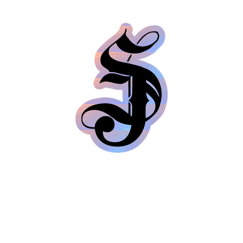 San Jose Sharks - SJ Cursive - Holographic Vinyl Sticker - Custom Size