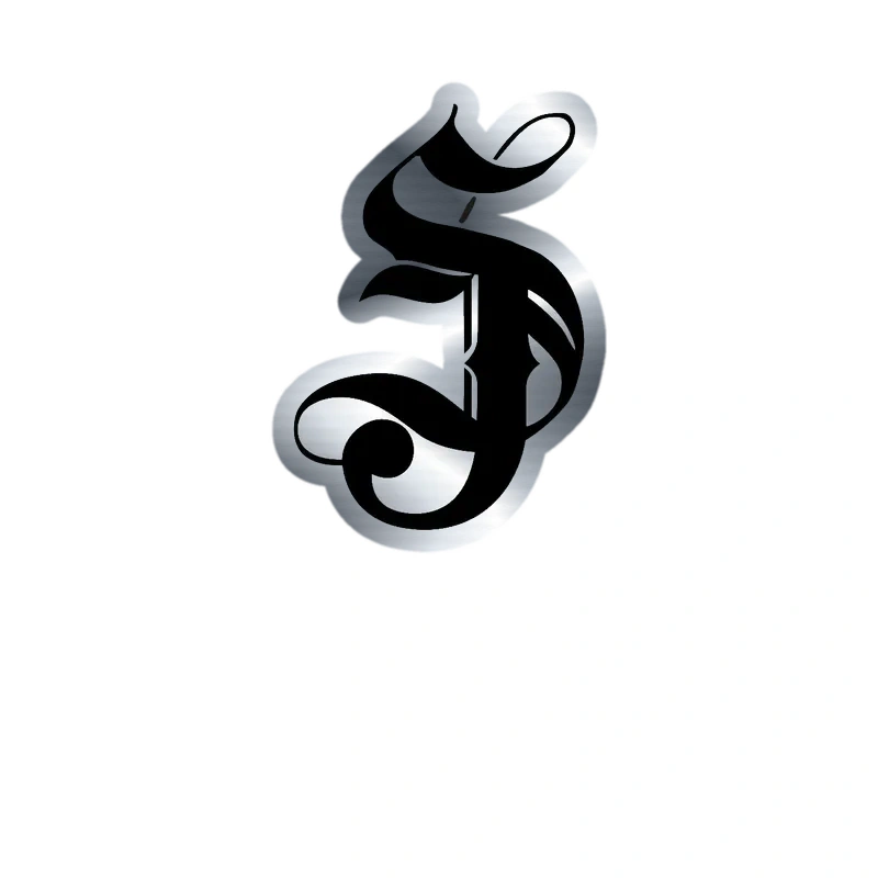 San Jose Sharks - SJ Cursive - Silver Chrome Vinyl Sticker - Custom Size